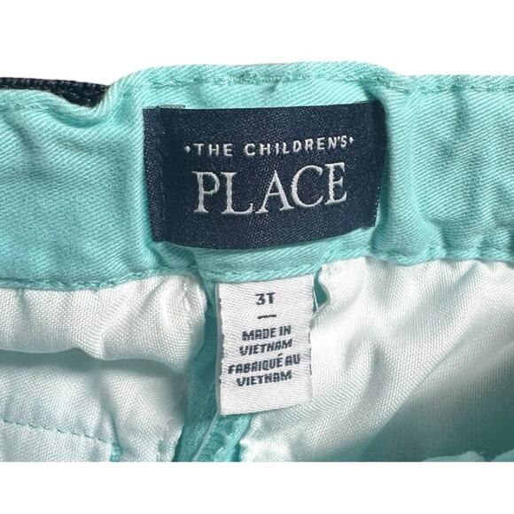 The Childrens Place Toddler Boys Shirt and Belted Chino Shorts Set Aqua 3T NEW - Picture 9 of 13